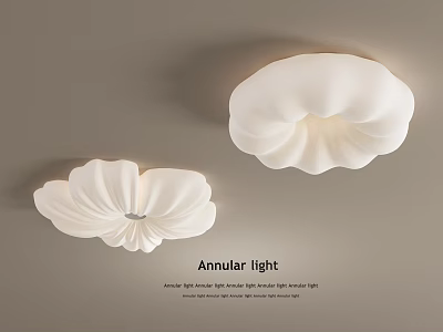 White Petal Shaped Annular Ceiling Light With Modern Design For Indoor Decoration 3d model