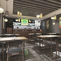 Modern Cold Brew Craft Restaurant Exterior With Gray Walls Glass Doors And Marble Accents