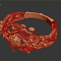 Elegant Gold Bracelet With Intricate Floral Carvings And Decorative Patterns