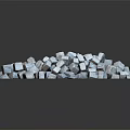 Light Blue Natural Stone Cubes Arranged in a Pile with Smooth Surface 3d model