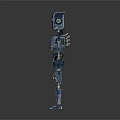 Metallic Robot Character 3D Model with Silver Body and Sleek Mechanical Design 3d model