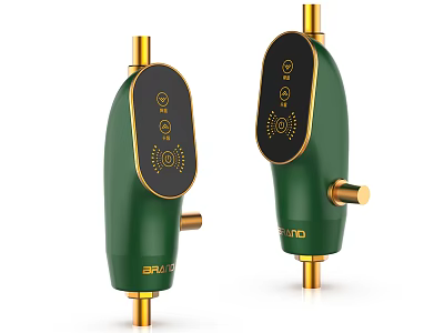 SPULD Green Daily Electrical Appliances With Gold Accents And Control Buttons 3d model