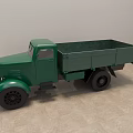 Vintage Green Truck With Classic Front Grille And Cargo Bed Design