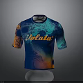 Bicycle Cycling Jersey Featuring Volata Logo Blue And Orange Wave Pattern Design