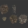 Natural Stone And Wood Decorative Pieces With Textured Surfaces And Design
