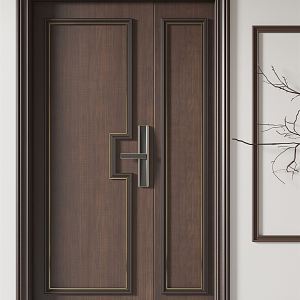 New Chinese style door 3d model