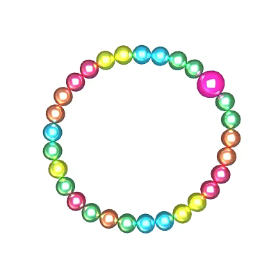 Circular Archway Design Decorated With Vibrant Colored Beads And Pink Center Bead 3d model