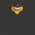 Cute Cartoon Duck Doll With Big Eyes Brown Body Yellow Beak And Open Arms
