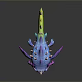 Colorful Fantasy Fish Toy With Vibrant Spikes Multicolored Scales And Sharp Teeth
