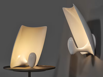 Modern Stylish Curved White Wall Lamp With Soft Light Indoor Home Decorative Lighting 3d model