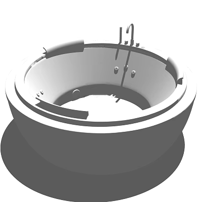 Modern Round Bathtub Design With Sleek Surface And Smooth Edge Details 3d model