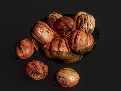 Modern Food Walnut Food Ornaments 3d model
