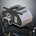 Modern Functional Trailer For Travel With Roof Rack And Surfboard