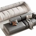 Modern double sofa multiplayer sofa corner sofa 3d model