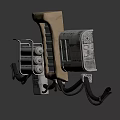 Industrial Mechanical Device With Metal Components Wooden Panel And Black Cables