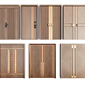 Elegant Modern Wooden Double Doors With Various Designs And Metal Accents