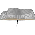 Modern Curved Ceiling Light With Gray And Beige Striped Shade Design 3d model