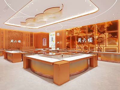 Elegant Modern Jewelry Store Interior Design With Glass Display Cases And Warm Lighting 3d model