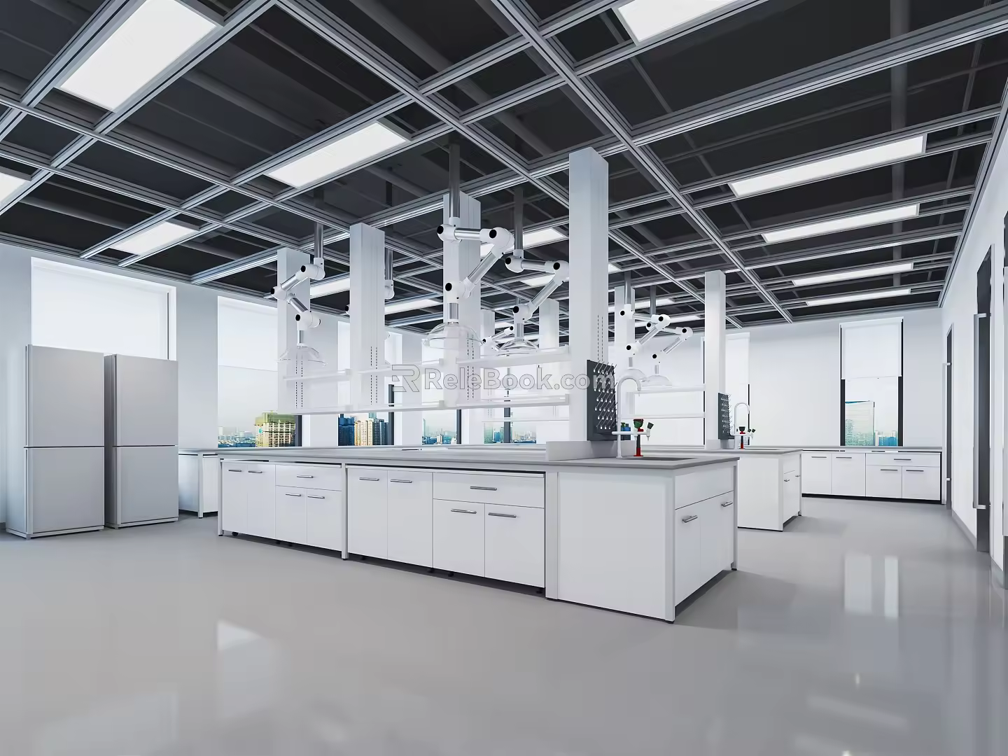 Modern Laboratory Physics Laboratory Tables and Chairs Laboratory Equipment Laboratory Research Room 3d model
