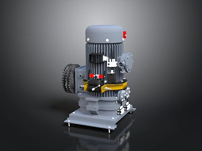 Industrial Mechanical Equipment With Gear Motor Base Control Panel And Metallic Casing 3d model