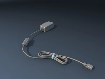 Mobile Digital USB Data Charging Cable with Connector Block and Coiled Design for Smartphones 3d model