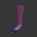 Transparent Boot Shaped Decorative Household Item With Colorful Floral Pattern Base