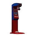 Arcade Game Machine With Red And Blue Design Digital Display Screen And Control Buttons 3d model