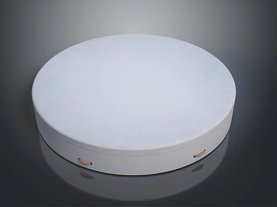White Round Storage Box For Musical Instruments And Art Supplies With Metal Clasps 3d model