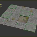 Gray Square Stone Pavers Laid On Ground With Missing Piece Revealing Earth Underneath
