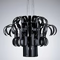 Modern White Sculptural Chandelier in Contemporary Living Interior Space