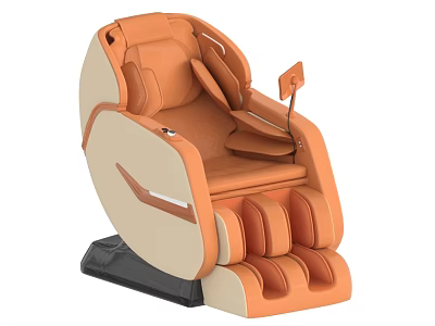 Modern Orange And Beige Massage Chair With Multiple Massage Zones And Armrest Control 3d model