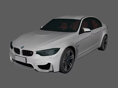 White BMW Sports Sedan With Sleek Design Alloy Wheels And Brown Leather Seats 3d model