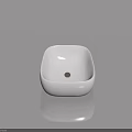 White Square Ceramic Bathroom Sink With Modern Sleek Minimalist Design 3d model