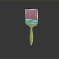 Household Cleaning Brush Featuring Brown Bristles Wooden Handle And Metal Band