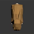 Low Poly Brown Rabbit Sitting Figure With White Ears And Paws