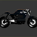 BMW Black Motorcycle With Orange Seat Sleek Body Lines And Glossy Reflective Finish