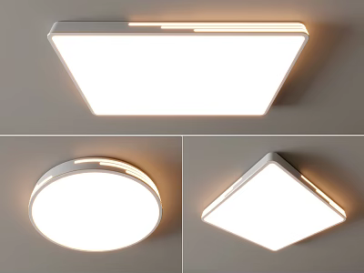 Modern Ceiling Lights In Round And Square Shapes 3d model