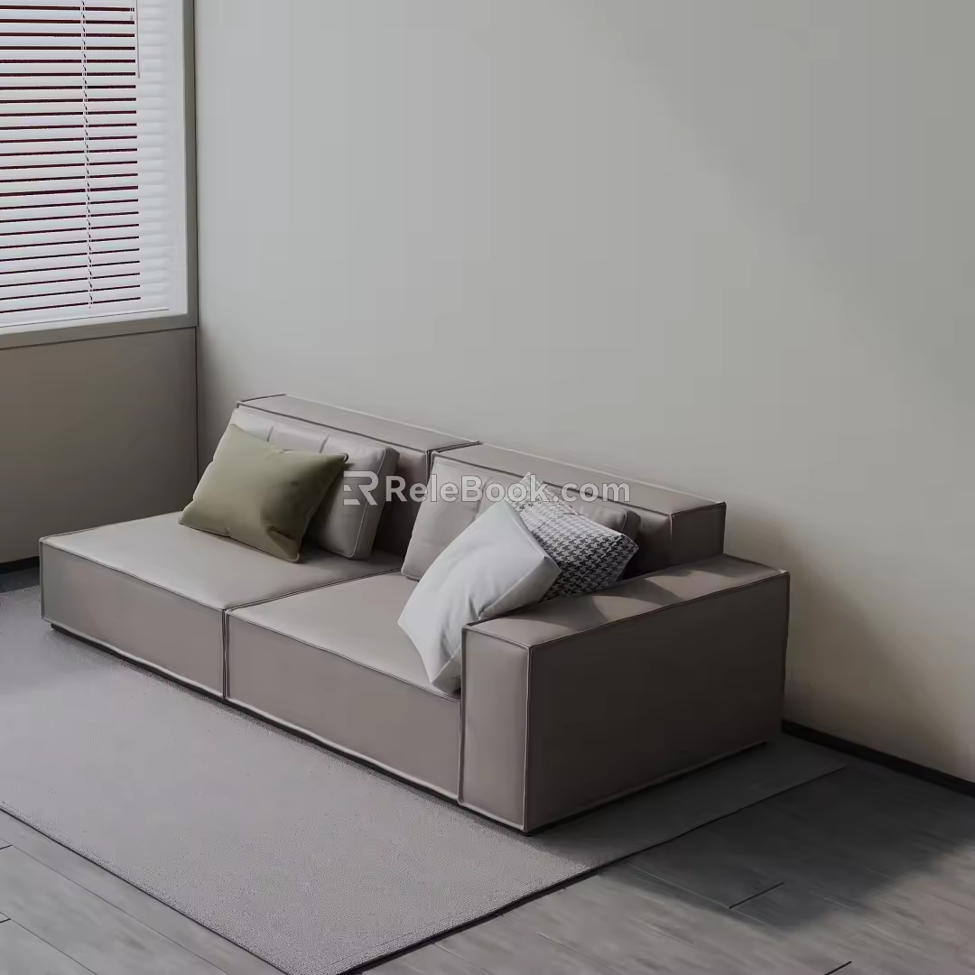 Three-seat sofa 3d model
