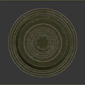 Modern Circular Multi layered Metal Weapon With Concentric Circle Design And Silver Gray Green Gold Layers