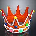 Candy Decorated Crown With Orange Base White Icing Lollipops And Colorful Candies