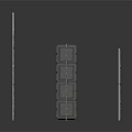 Gray Modular Scene Components With Textured Panels And Various Heights