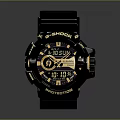 G SHOCK Black Sports Watch With Gold Accents Digital Display And Stylish Design