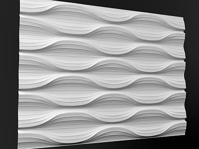White Decorative Wall Panel With Modern Wavy 3D Texture For Interior Design 3d model
