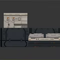 Dark Stone And Metal Structural Scene Components With Detailed Textured Panels