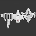 Space and Aerospace Scene With White Spaceships Flying in Black Background and Stars