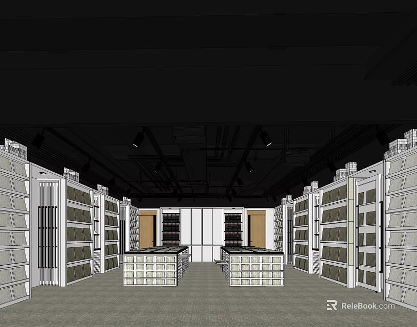Well Lit Specialty Store Interior With Open Layout And Shelving Units 3d model
