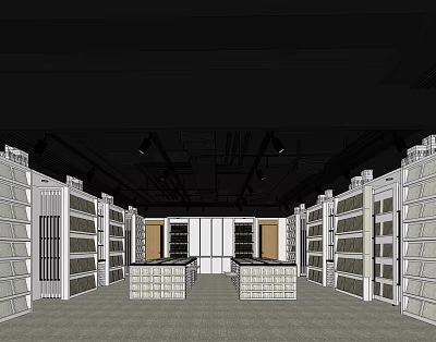 Well Lit Specialty Store Interior With Open Layout And Shelving Units 3d model