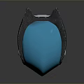 Futuristic Weapon Component With Blue Transparent Surface And Silver Metallic Frame