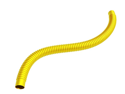 Highly Flexible Yellow Corrugated Hose for Industrial and Home Applications 3d model
