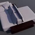 Modern Unconventional Shaped Sofa With Modular Design Gray Fabric Cushions And Wooden Base